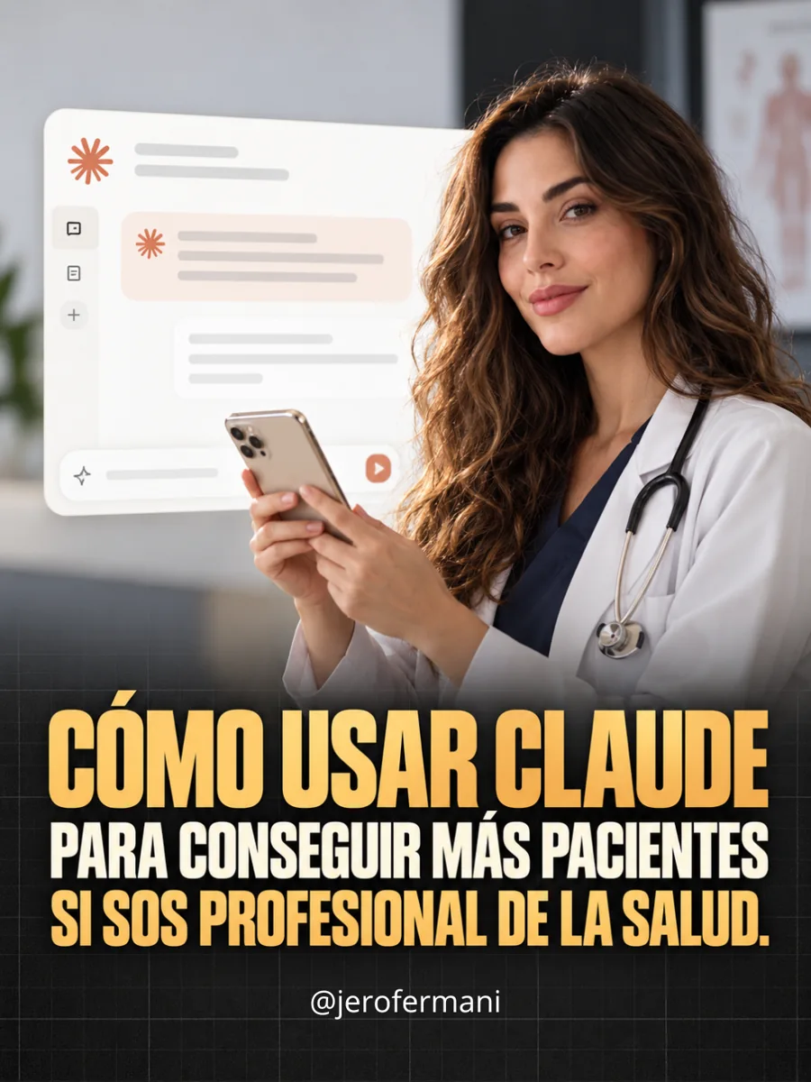 Portada de carrusel: Cómo usar Claude para conseguir más pacientes si sos profesional de la salud